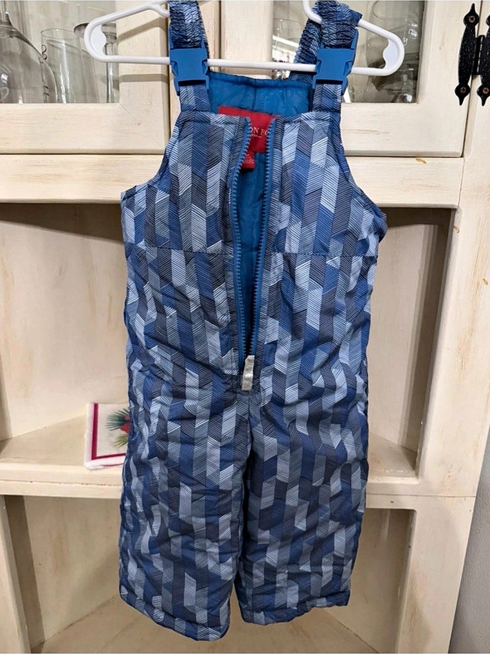 London Fog Girls 18M Blue Geometric Snowsuit